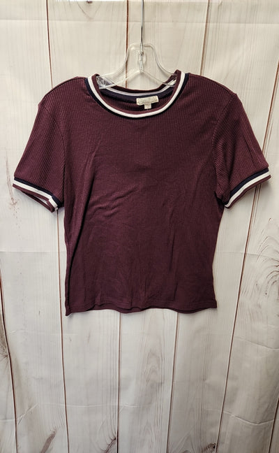 Ultra Flirt Women's Size L Maroon Short Sleeve Top