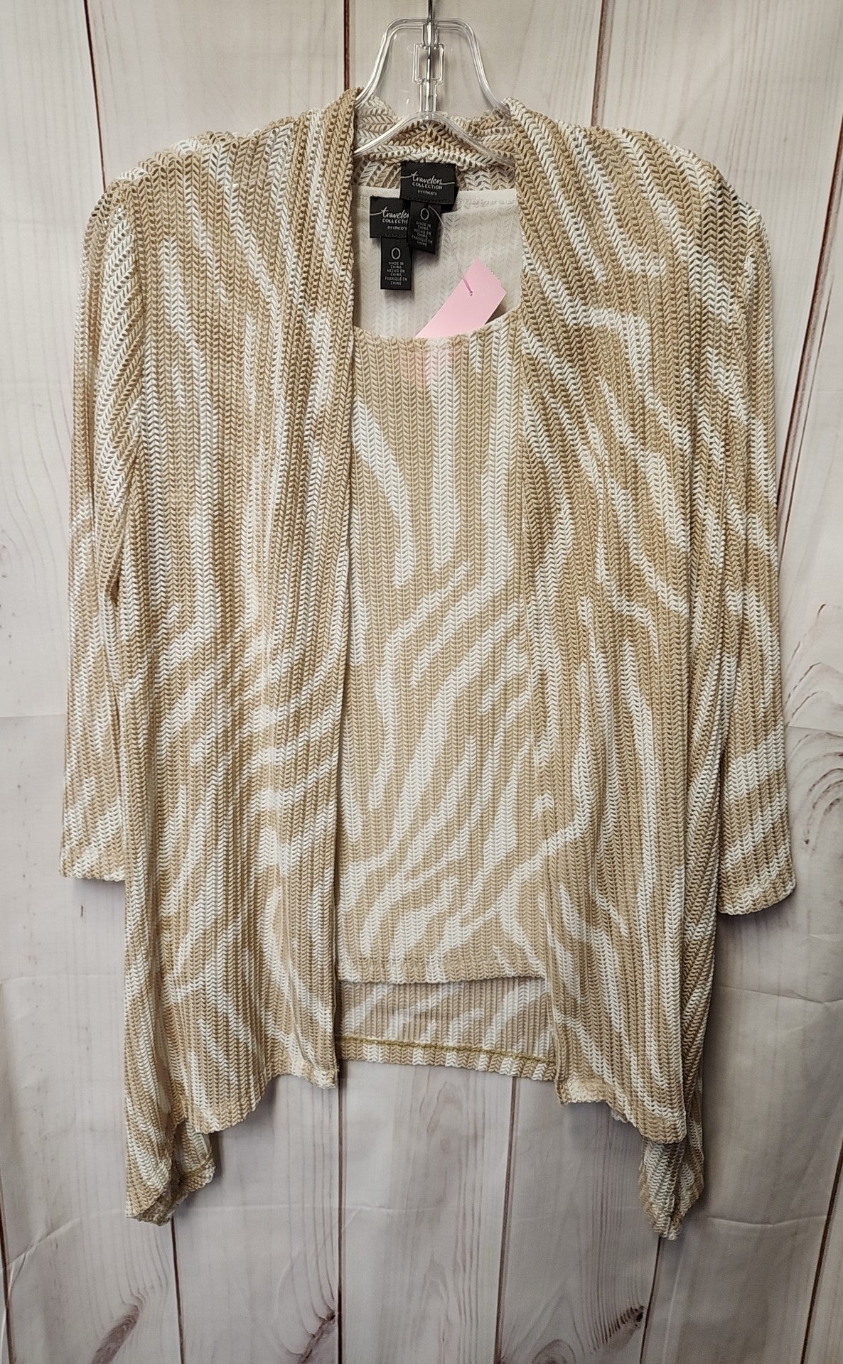 Chico's Women's Size 0 = US S White & Beige Shirt Set