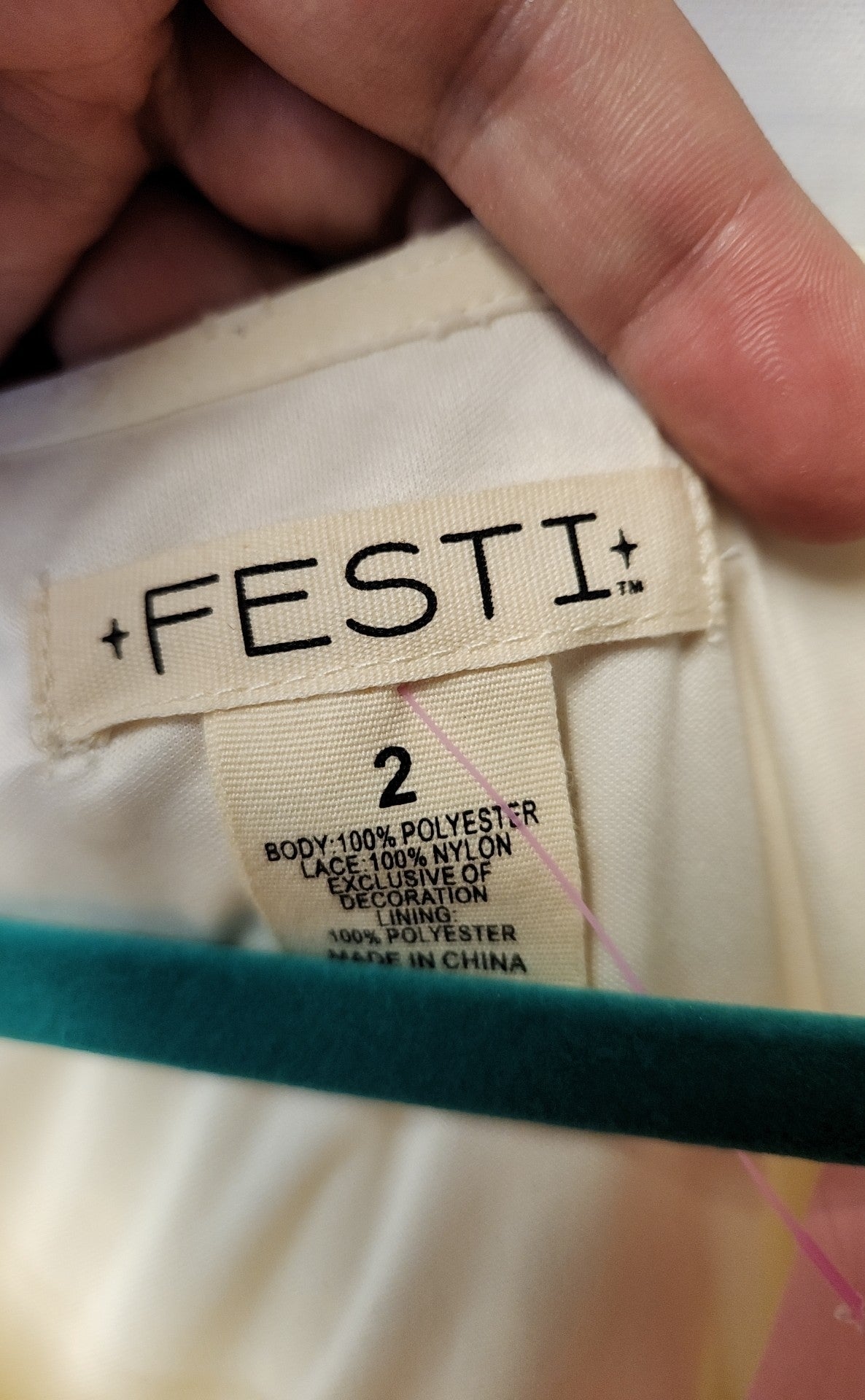 Festi Women's Size 2X White Lace Dress