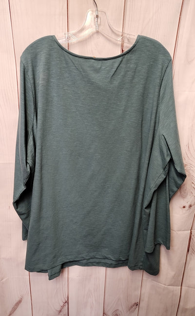 Roamans Women's Size 2X Teal Long Sleeve Top