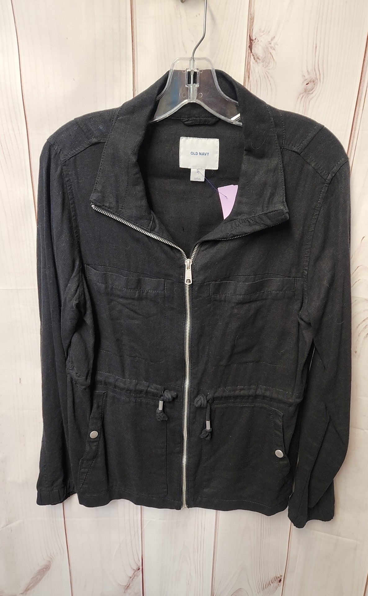 Old Navy Women's Size M Black Linen Blend Jacket