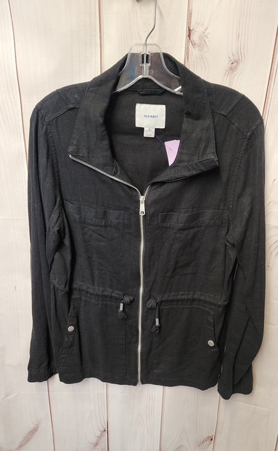 Old Navy Women's Size M Black Linen Blend Jacket