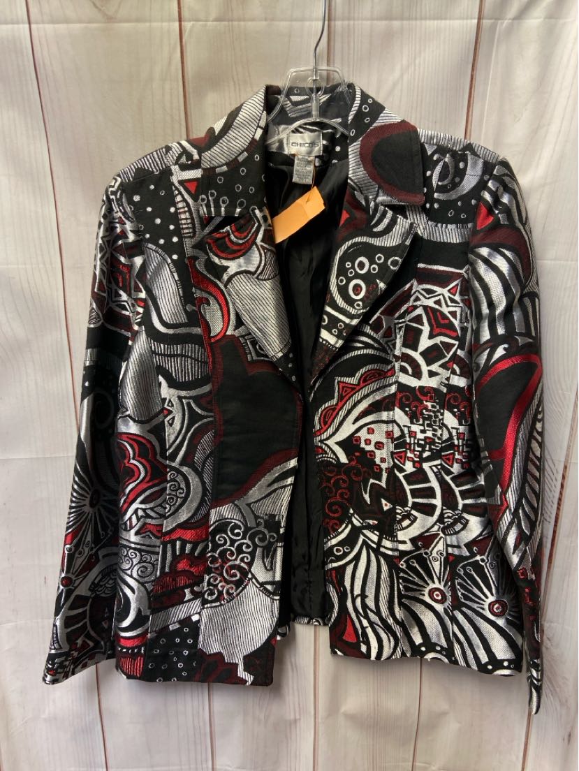 Chico's Women's Size M Black & Red Jacket