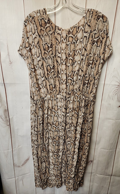 Kona Sol Women's Size Large/X-Large Beige Animal Print Cover-Up