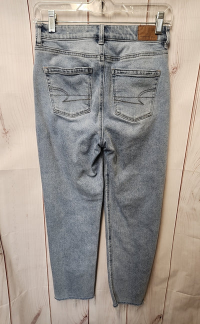 American Eagle Women's Size 25 (0) Short Blue Jeans Mom Straight Jean