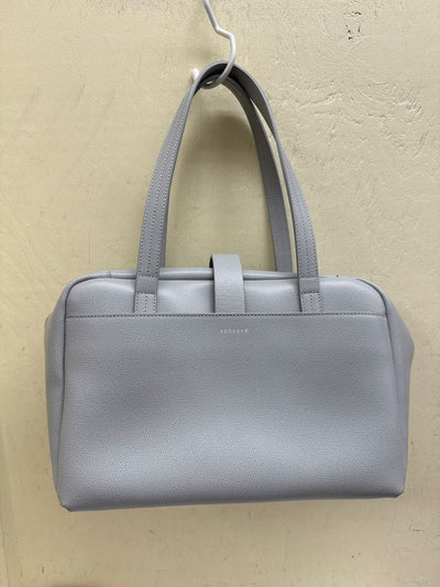 Senreve Doctor Bag Gray Pebbled Leather Shoulder Purse Bag