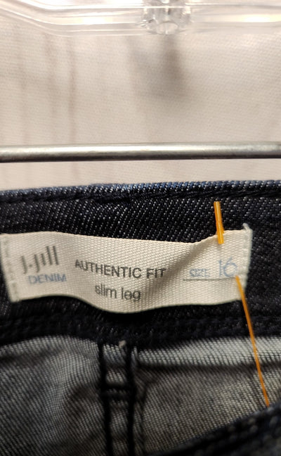 NWT J Jill Women's Size 33 (15-16) Blue Jeans Authentic Fit Slim Leg