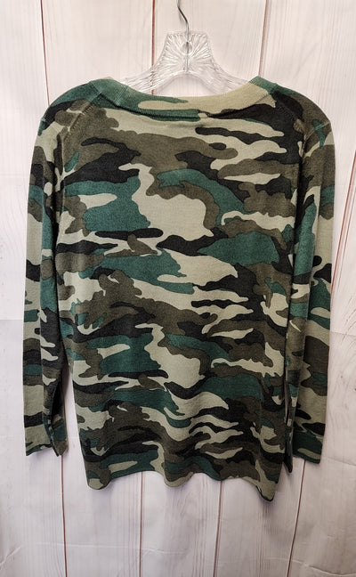 J Crew Women's Size XL Green Camo Sweater