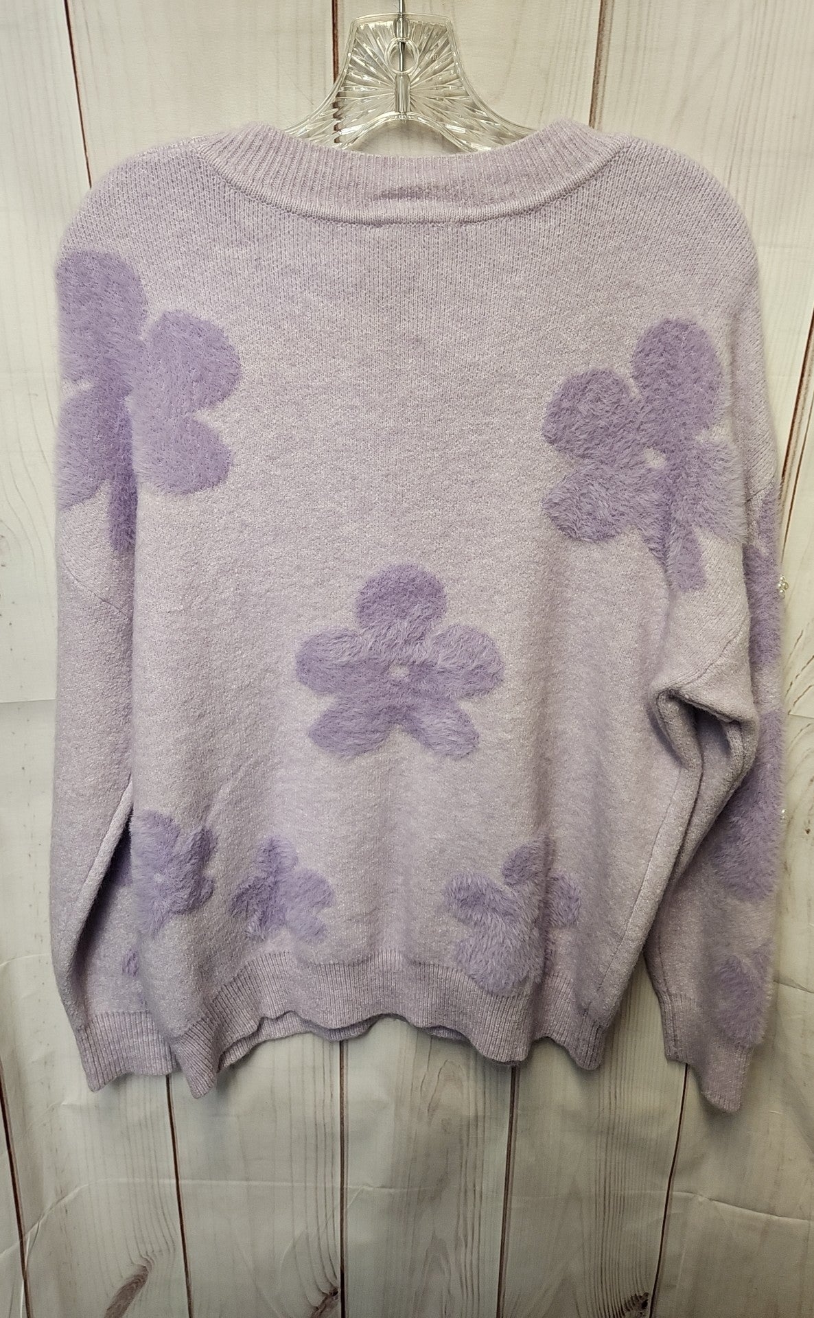 Nanette Lepore Women's Size M Purple Floral Sweater