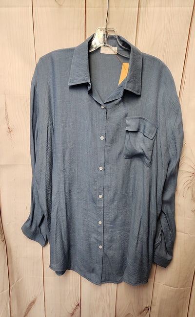 Zoye Chen Women's Size L Blue Long Sleeve Top