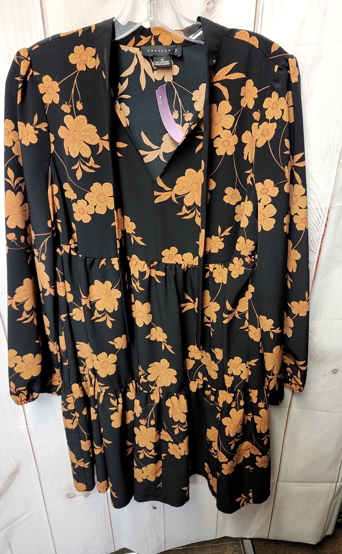 Sanctuary Women's Size M Black Floral Dress