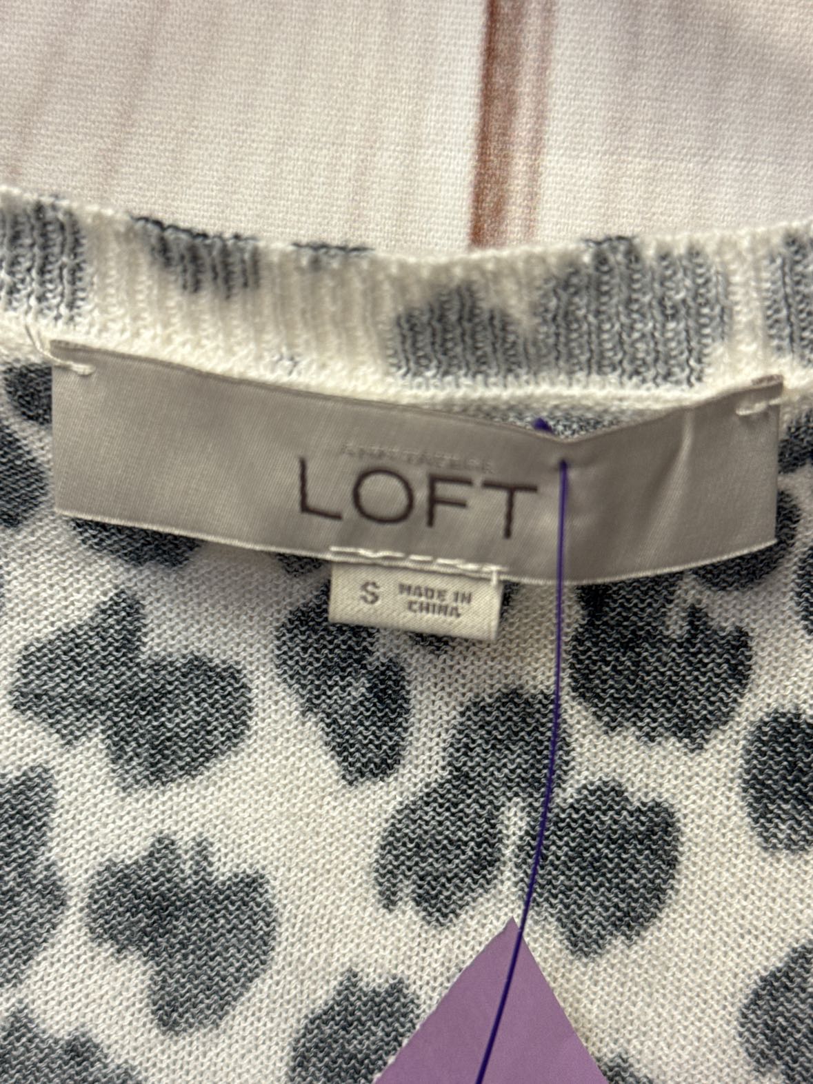 Loft Women's Size S White & Black Cardigan