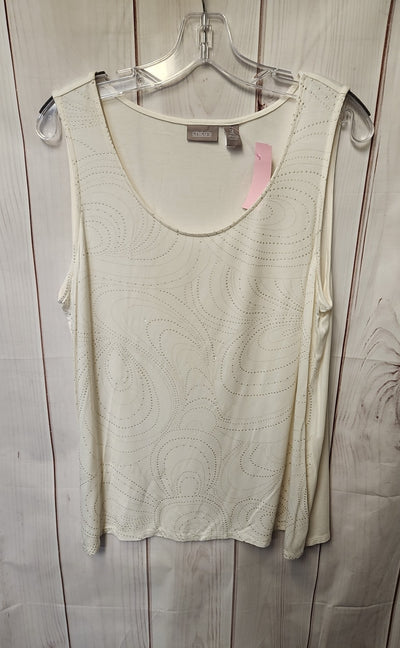 Chico's Women's Size 3 = US XL White Sleeveless Top