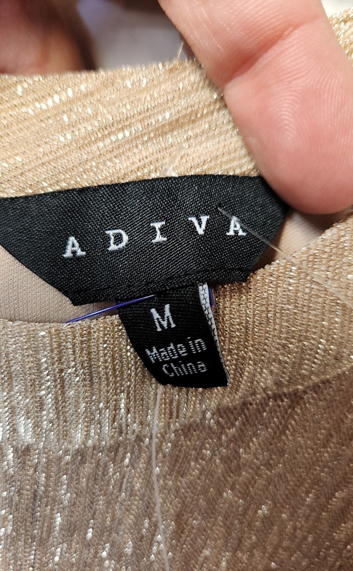 NWT Adiva Women's Size M Peach Metallic Sleeveless Top