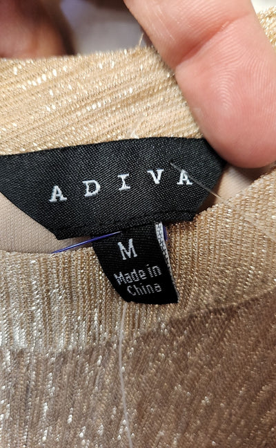 NWT Adiva Women's Size M Peach Metallic Sleeveless Top