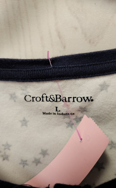 Croft & Barrow Women's Size L White Short Sleeve Top