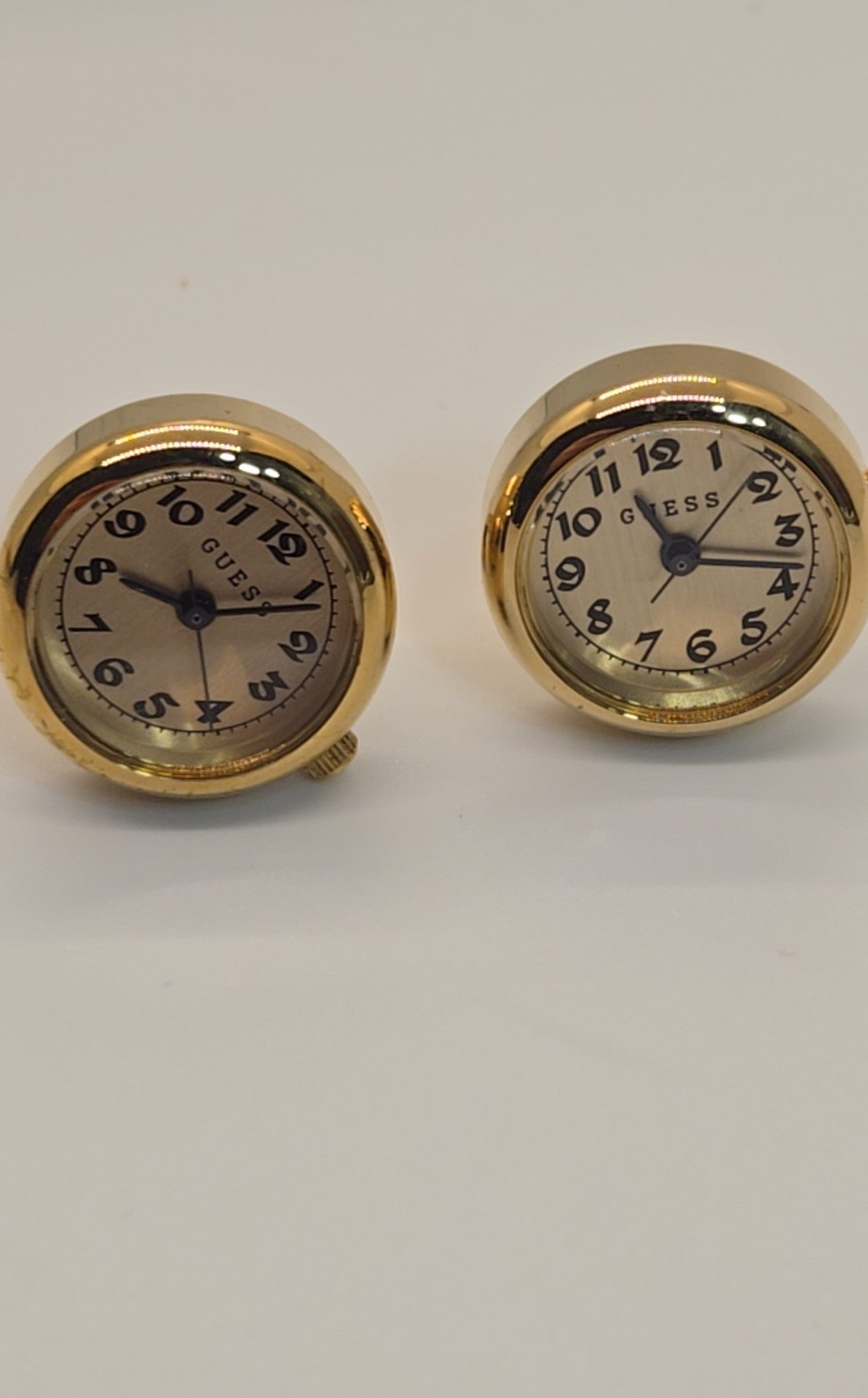 VTG Guess Stainless Steel Goldtone Clock Face Cufflinks