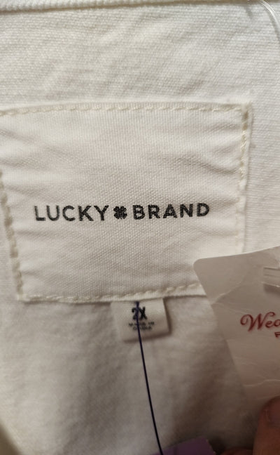 NWT Lucky Brand Women's Size 2X White Denim Jacket
