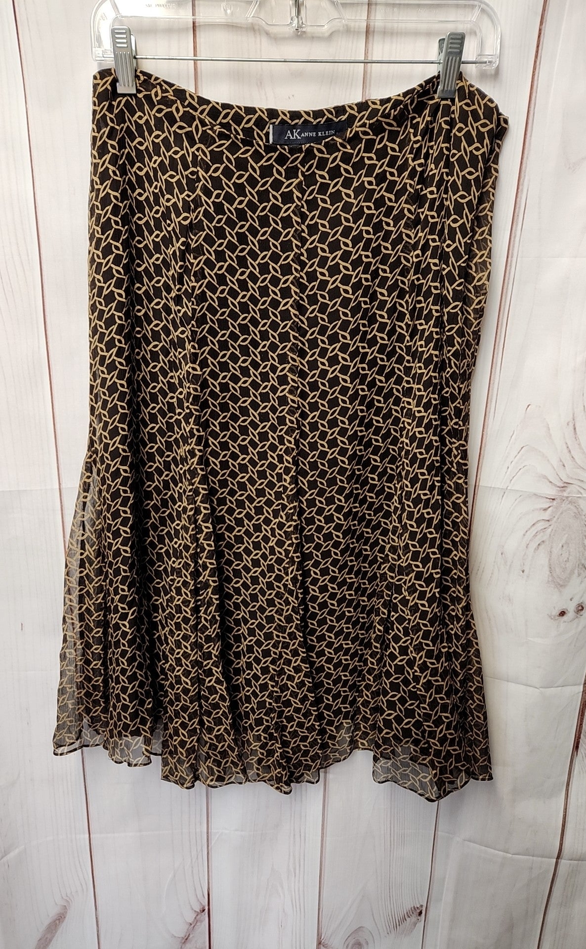 Anne Klein Women's Size 10 Brown Silk Skirt