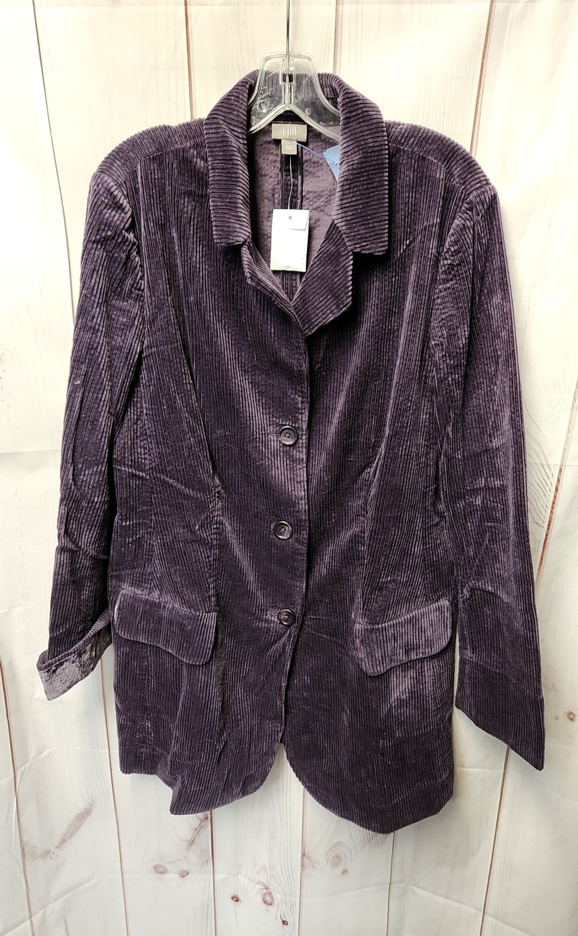 J Jill Women's Size XL Purple Corduroy Jacket