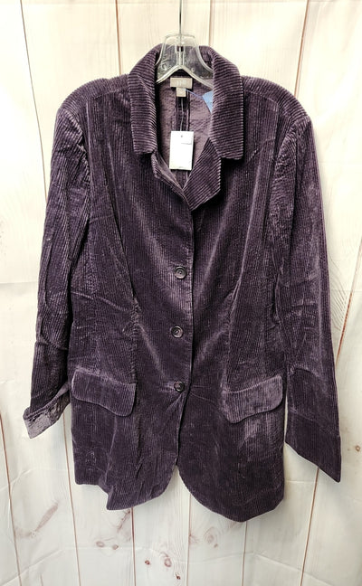 J Jill Women's Size XL Purple Corduroy Jacket