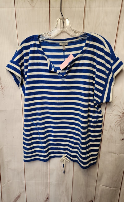Talbots Women's Size XL White & Black Short Sleeve Top