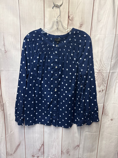 Talbots Women's Size L Navy Long Sleeve Top