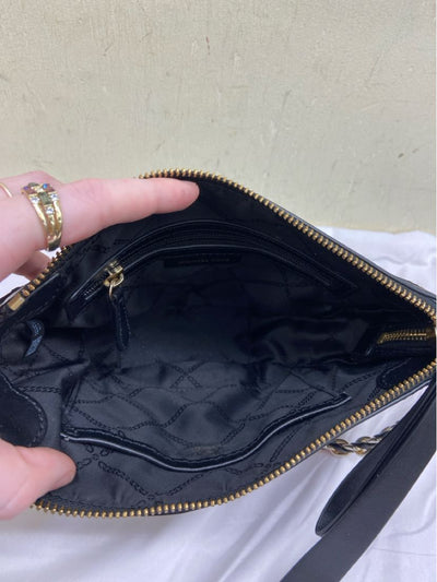 Michael Kors Dover Half Moon Black Leather Purse Bag