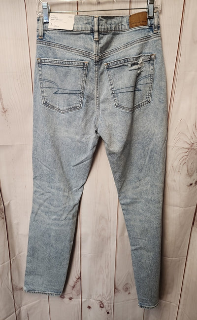 NWT American Eagle Women's Size 4 Blue Jeans Super Highest Rise Ankle Straight