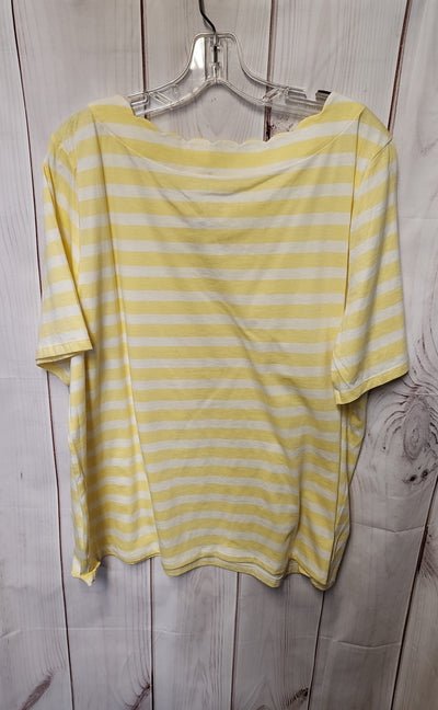 NWT Talbots Women's Size 2X Yellow Short Sleeve Top