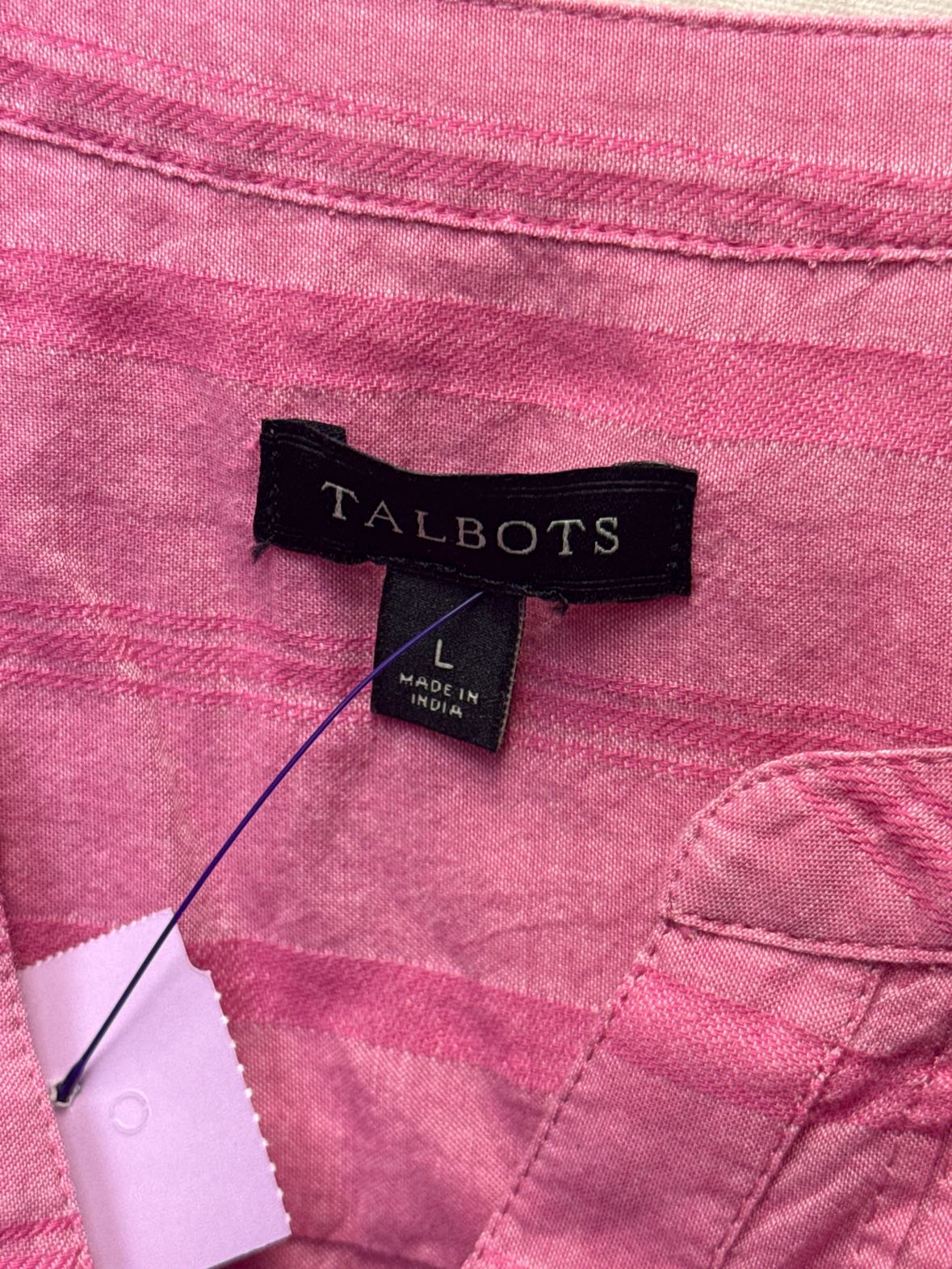 Talbots Women's Size L Pink Long Sleeve Top