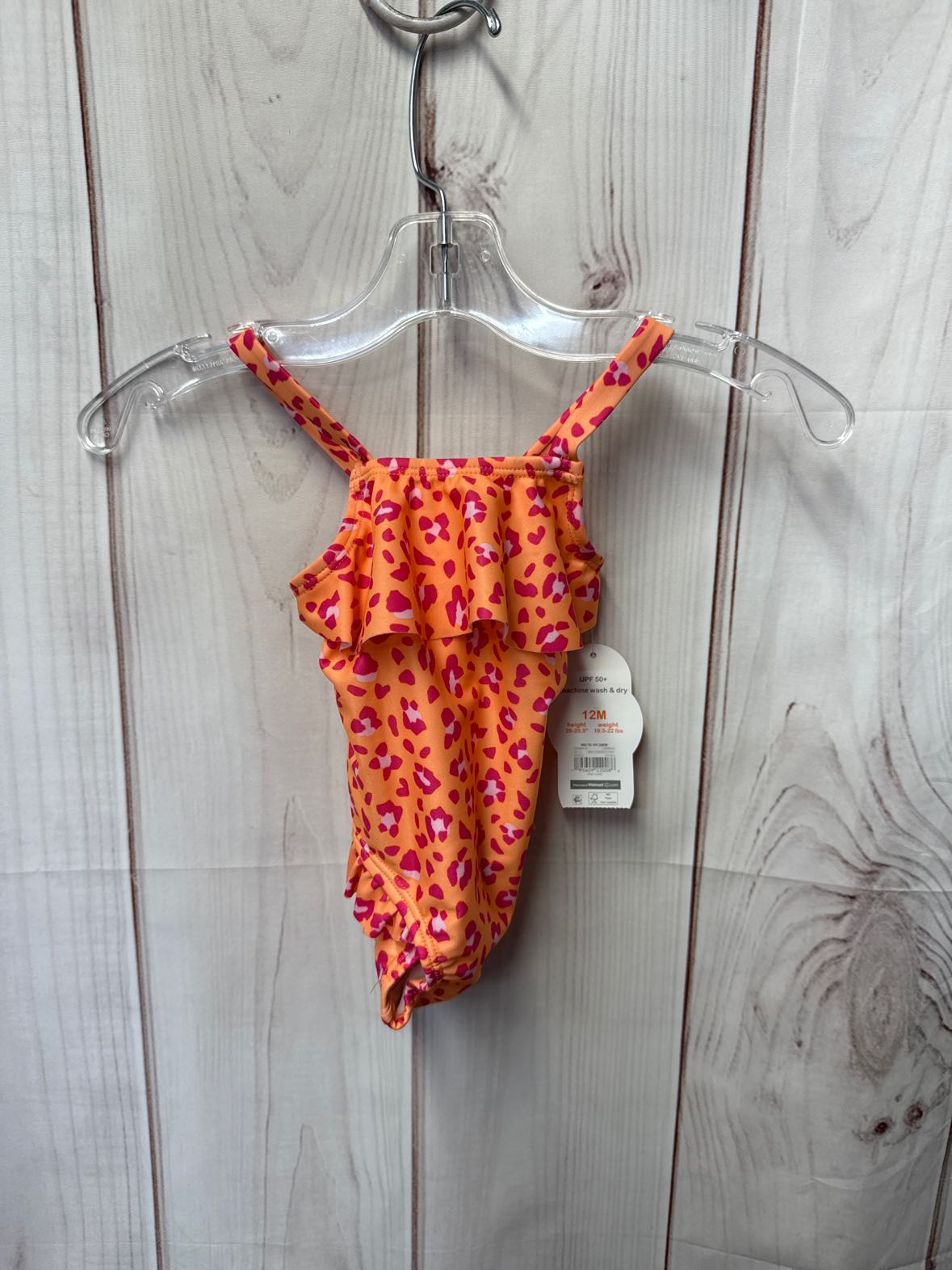 NWT Wonder Nation Girl's Size 12 Months Orange Swimsuit