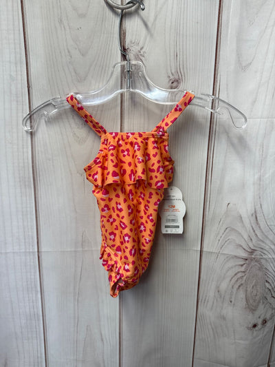 NWT Wonder Nation Girl's Size 12 Months Orange Swimsuit