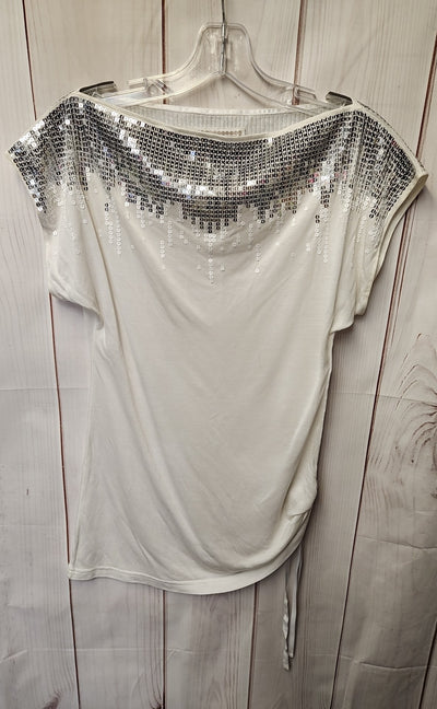Karen Millen Women's Size 8 White Sequined Sleeveless Top