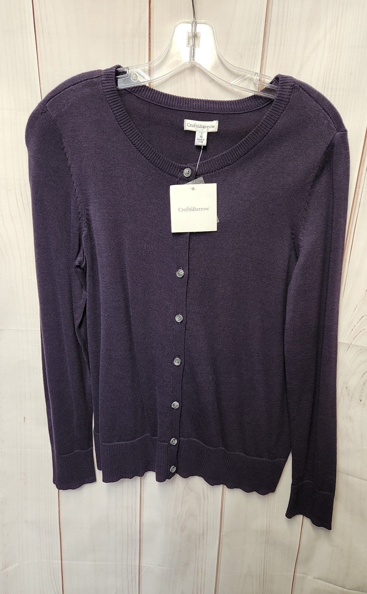 NWT Croft & Barrow Women's Size M Purple Cardigan