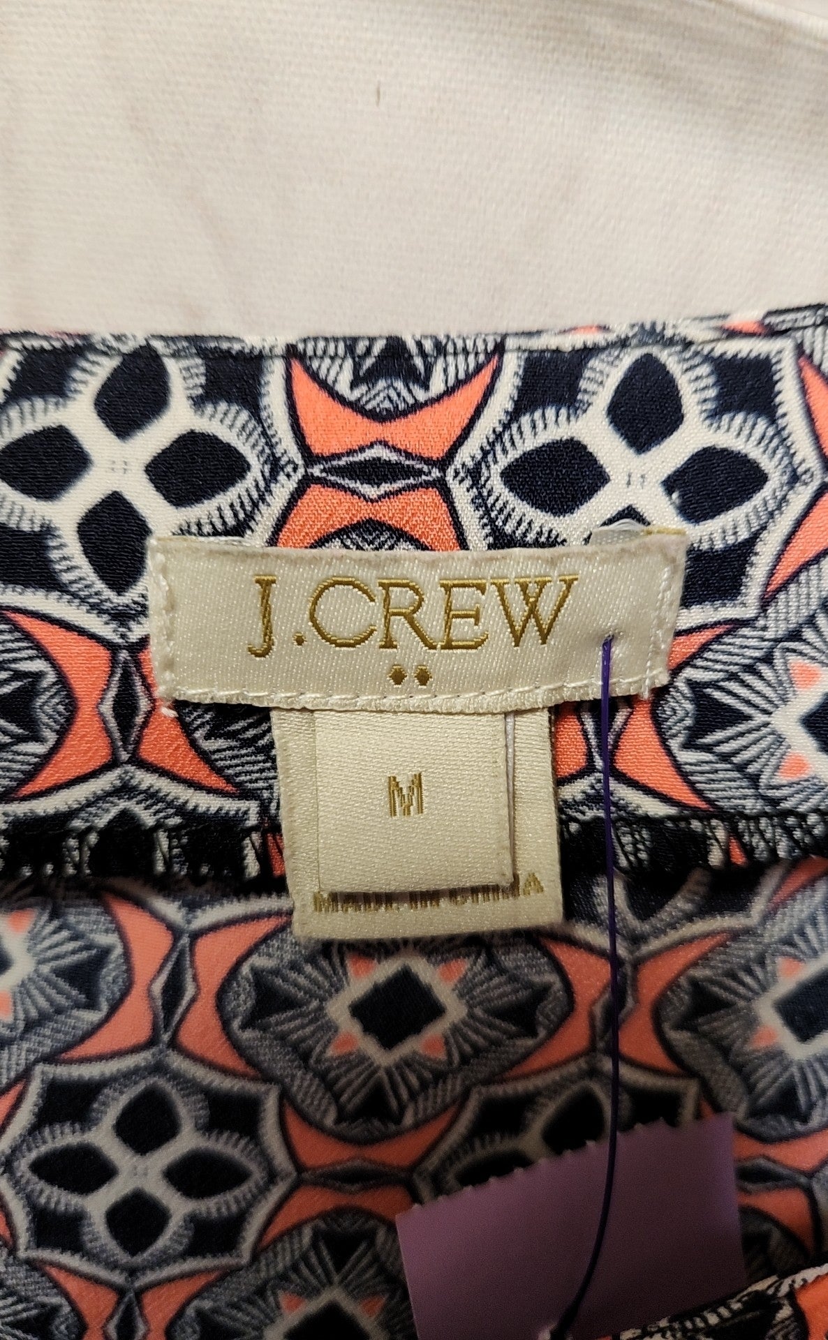 J Crew Women's Size M Pink & Blue Short Sleeve Top