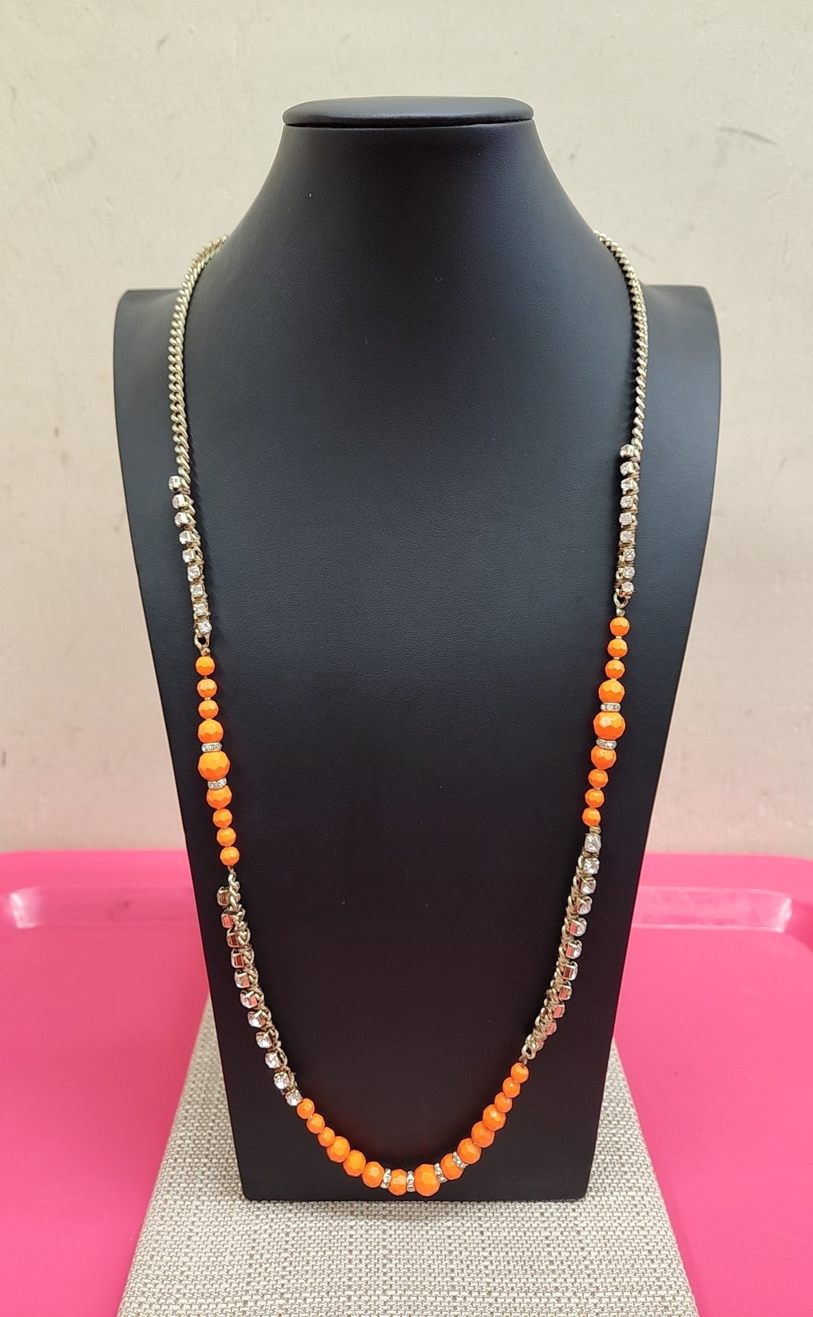 Orange Beaded Necklace