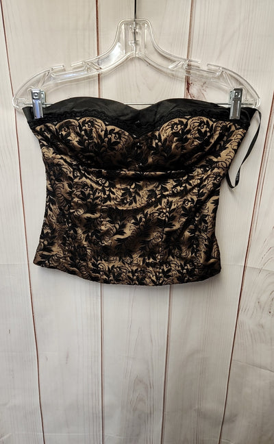 Xoxo Women's Size M Black & Beige Sleeveless Top