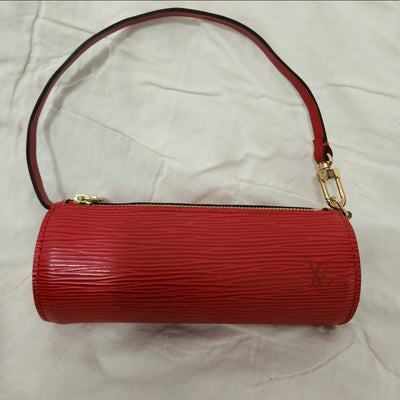 COA Louis Vuitton Epi Red Soufflot Papillion with Pouchette Pouch Purse Bag