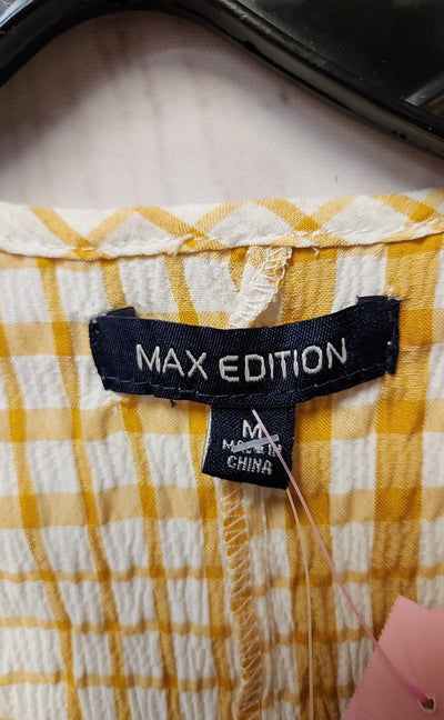 NWT Max Edition Women's Size M Yellow Short Sleeve Top