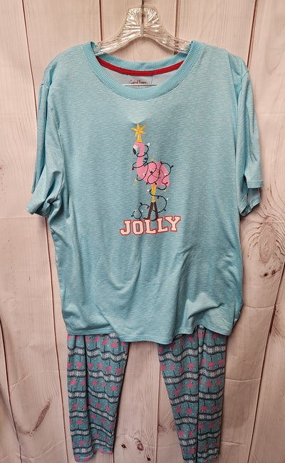 Magical Seasons Women's Size L Light Blue Holiday Pajamas
