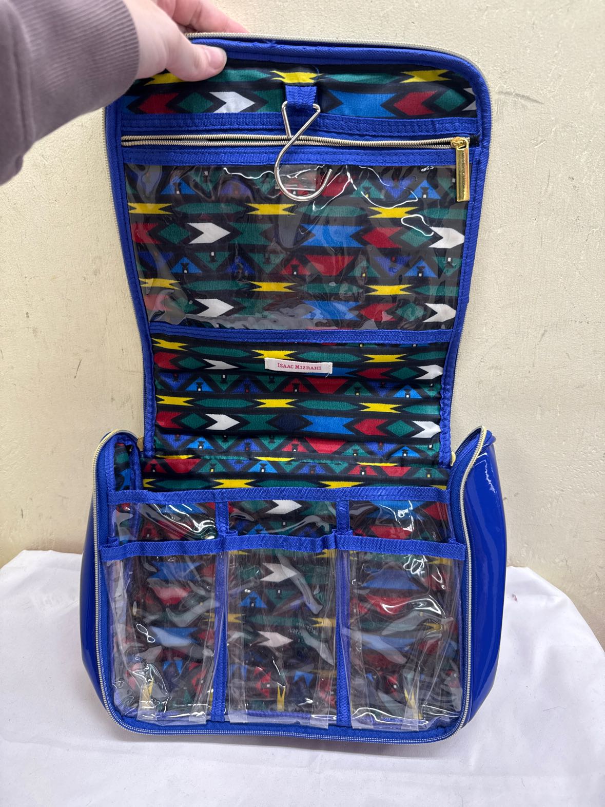 Isaac Mizrahi Blue Cosmetic Bag