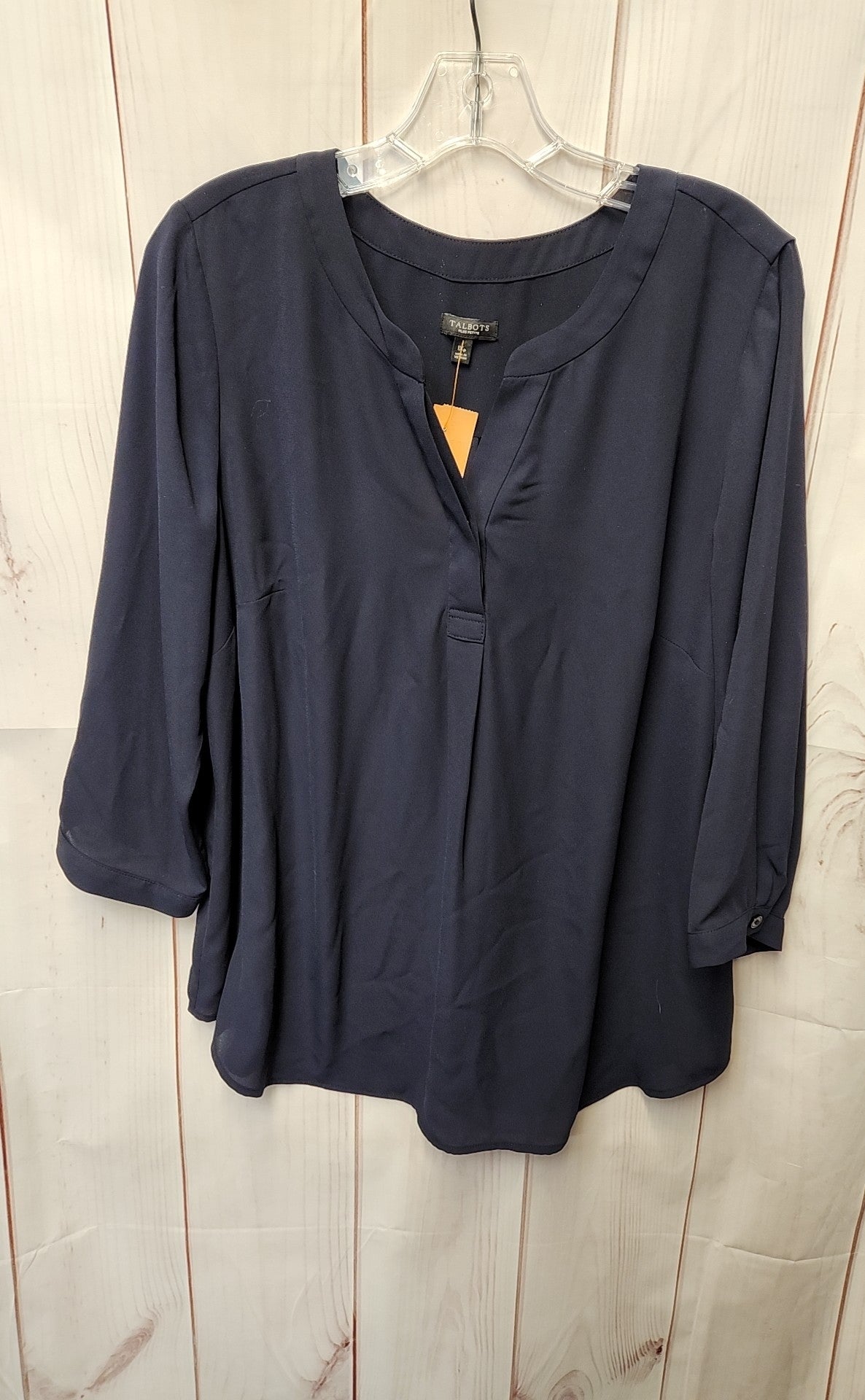 Talbots Women's Size 1X Navy 3/4 Sleeve Top