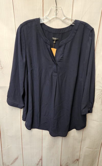 Talbots Women's Size 1X Navy 3/4 Sleeve Top