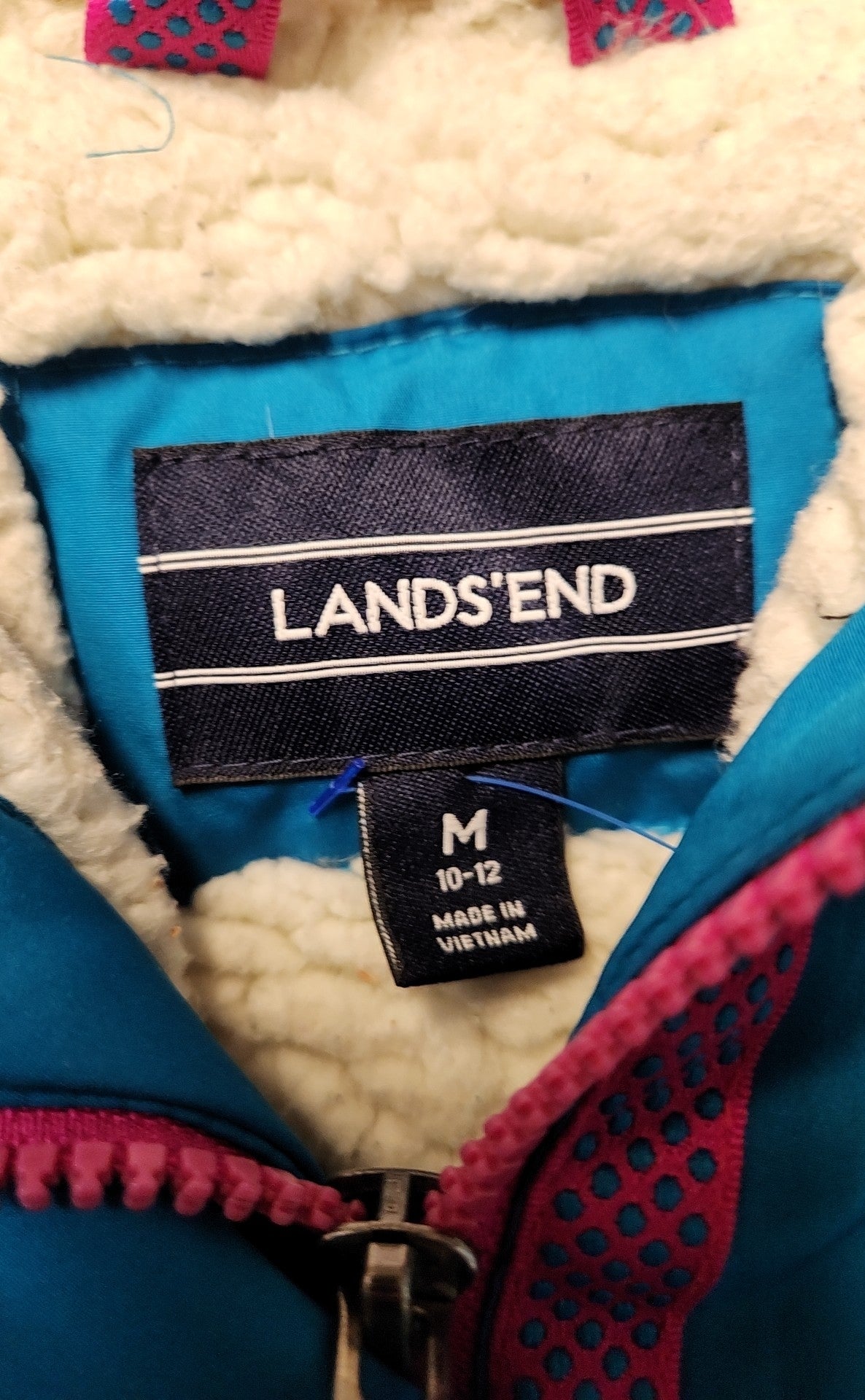 Lands End Girl's Size 10/12 Teal Jacket