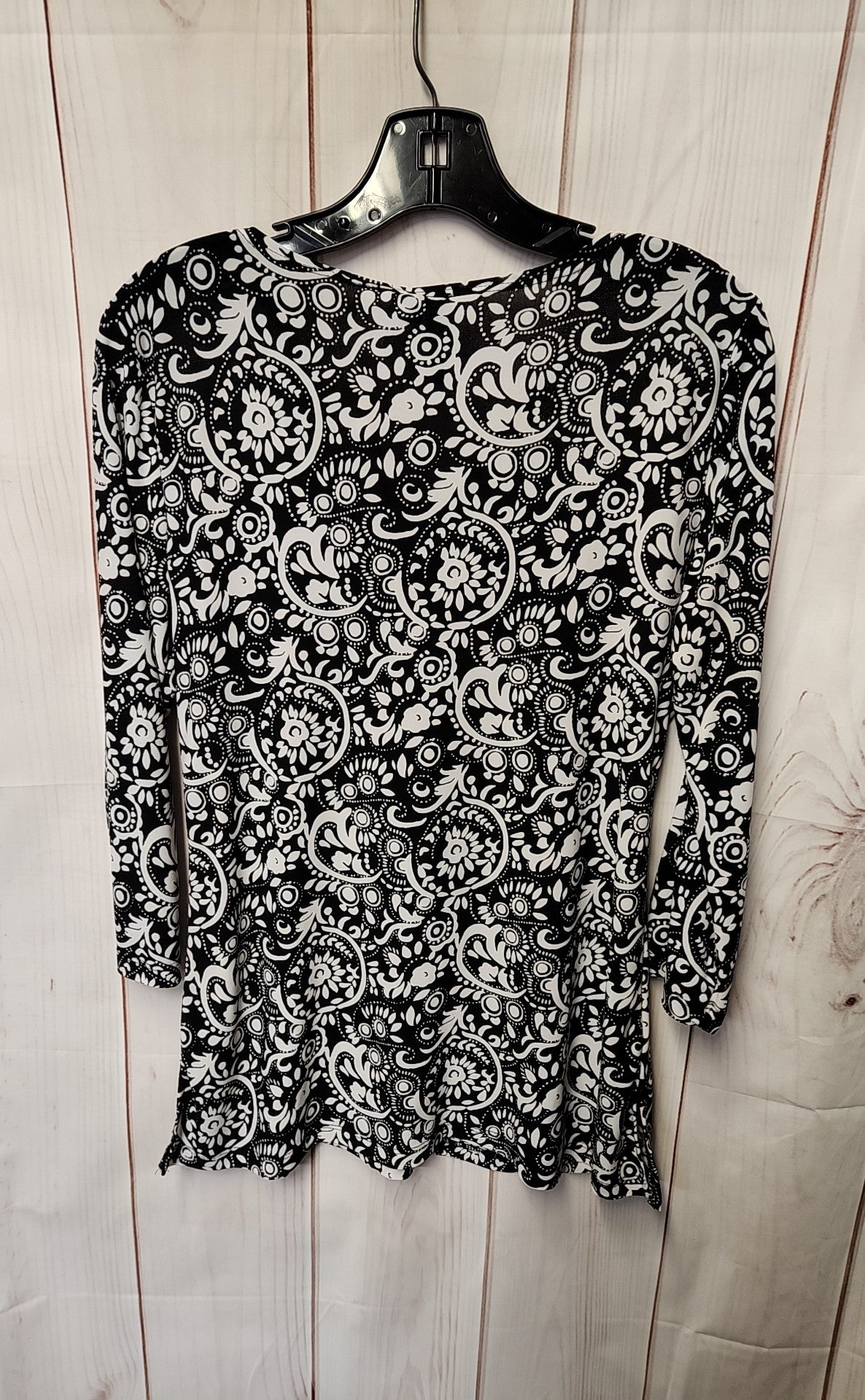 Olivia Paige Women's Size M Petite Black & White 3/4 Sleeve Top