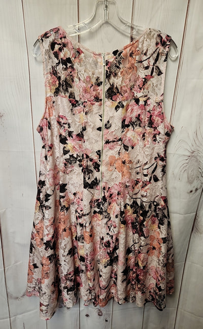 Lane Bryant Women's Size 18/20 Pink Lace Floral Dress