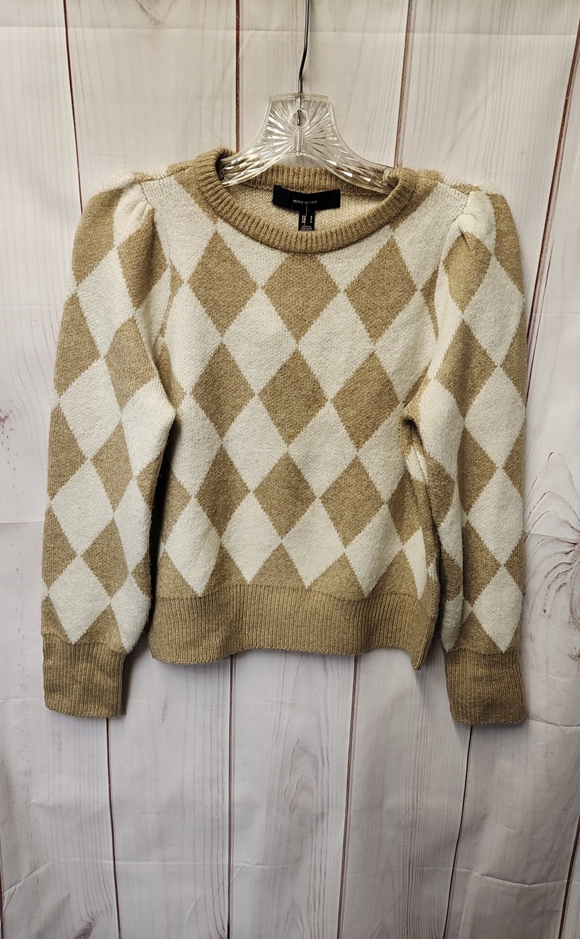 Vero Moda Women's Size S White & Tan Sweater