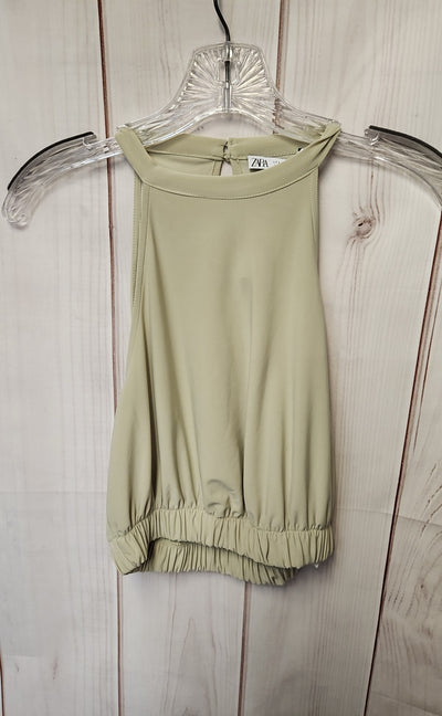 Zara Women's Size S Green Sleeveless Top