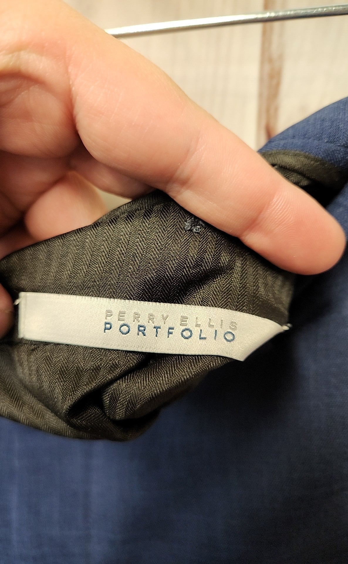 Perry Ellis Men's Size 36x32 Navy Pants Slim Fit